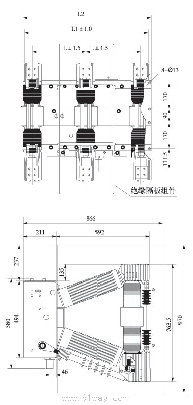 ZN12-40.5ϵБՔ·bߴD